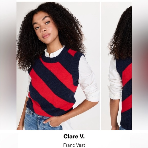 Clare V Striped Franc Sweater Vest - Picture 1 of 6